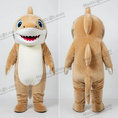 Produktbild von Runder MASTICOT Hai Maskottchen in Sandfarbe
