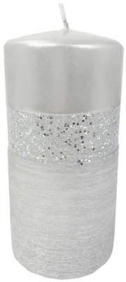 Produktbild von Artman Queen Dekorative Kerze Silber Glitzer 14 cm