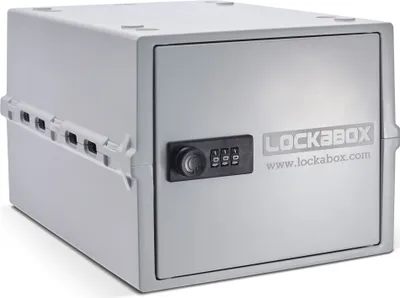 Produktbild von Lockabox One™ Abschließbarer Medikamentenschrank - Aufbewahrungsbox mit Zahlenschloss – Weiß