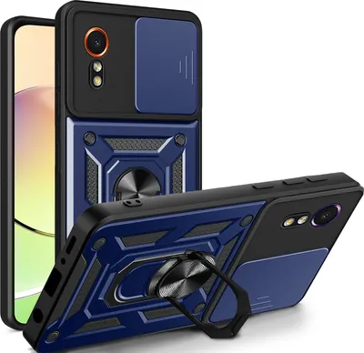 Produktbild von Outdoor Panzerhülle für Samsung Galaxy Xcover 7 | Robuster Kameraschutz mit Ringhalter Blau