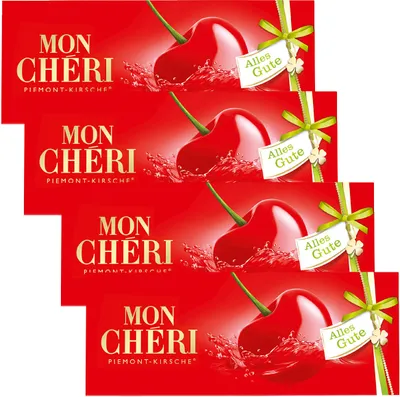 Produktbild von Mon Cheri Likör Kirschen aus Halbbitter Schokolade 105g 4er Pack