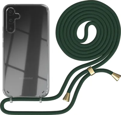 Produktbild von EAZY CASE Handykette kompatibel mit Samsung Galaxy A34, Handyhülle mit Umhängeband, Handykordel, Schutzhülle Clear, Band in Grün