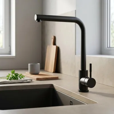 Immagine prodotto di Miscelatore da cucina nero opaco, modello PS8040-10, linea Pure.Sink