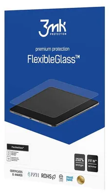 The image shows the packaging for a 3mk FlexibleGlass screen protector.