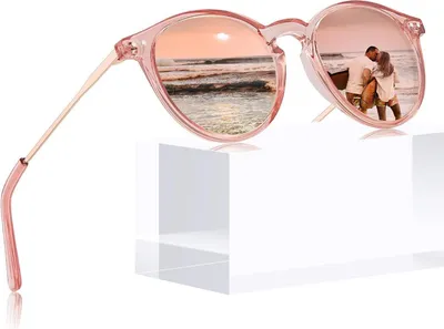 Produktbild von CARFIA Sonnenbrille Damen Herren Polarisiert Rund uv400 Schutz Retro Vintage