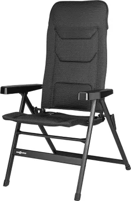 Produktbild von Famanu Klappstuhl Aluminium - 5-fach verstellbare Rückenlehne - bis 150 kg - hohe Rückenlehne - schwarz