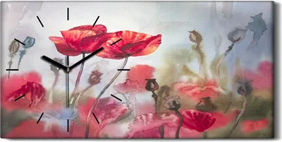 Produktbild von Küche Wohnzimmer Wand Leinwand Uhr Geräuschlos Kunstdruck 60x30 Blumen Ölgemälde - schwarze Hände