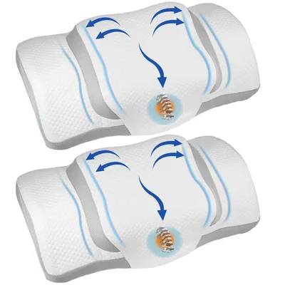 Image de Oreiller en mousse à mémoire de forme, Oreiller ergonomique Oreiller orthopédique