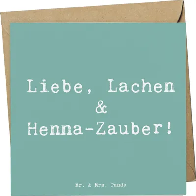 Produktbild von Mr. & Mrs. Panda Grußkarte Spruch Henna-Abend Magie - Meeresbrise - Geschenk, Freunde, Hochzeitsritual, Zusammenhalt, Glückwunschkarte, Geschenke, Glück, Familie