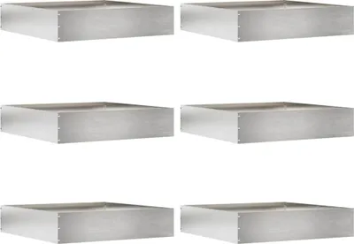 Zdjęcie produktu dla vidaXL Obrzeże trawnikowe 6 szt. srebrne 60 x 60 x 13 cm stal nierdzewna