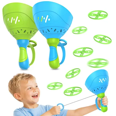 Imagen del producto de Solidchoice - Juguetes para exteriores para niños - Juego manual de lanzar y perseguir con 12 discos