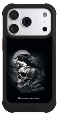 Produktbild von NIVOCASE Hülle für Apple iPhone 18 Pro  Stoßfeste Handyhülle NIVOmax Case Schwarz Rabe Schädel Totenköpfe