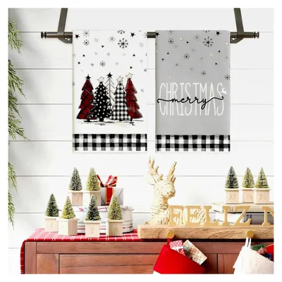 Produktbild von 4er-Set Geschirrtücher Weihnachten, 40 x 48 cm, Weihnachtsgeschirrtücher, Geschirrhandtücher Weihnachten, Tischdekoration, saugfähig