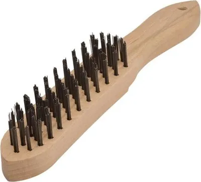 Image de Brosse à barbecue en acier 6 rangées - Brosse de nettoyage professionnelle avec poils en acier de 2 cm pour grille de barbecue et barbecue