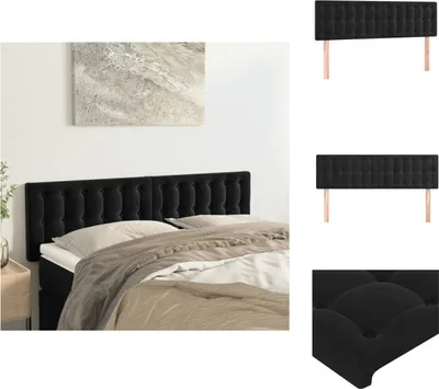 Produktbild von vidaXL Kopfteile 2 Stk. Schwarz 72x5x78/88 cm Samt -  Kopf- & Fußenden