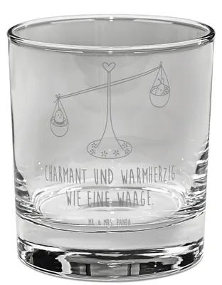 Produktbild von Mr. & Mrs. Panda Tumbler Sternzeichen Waage - Transparent - Geschenk, Glas für Gin, Gleichgewicht, Cocktailglas, Hummel, gravur, Marienkäfer, Aszendent, Biene