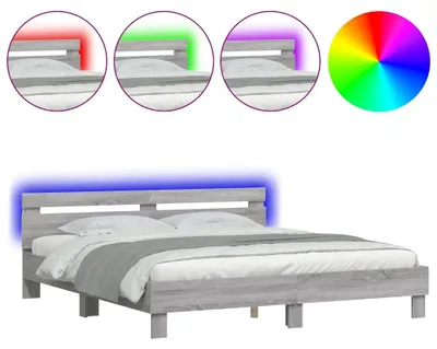Immagine prodotto di Giroletto con testiera e illuminazione LED Grigio Sonoma
