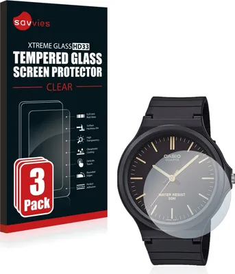 Produktbild von 3x Savvies Schutzglas für Casio Uni MW-240 Displayschutz 9H Glas klar transparent