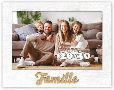 Image de Cadre photo ZEP, famille, blanc, bois, 20x30 cm