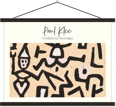 Produktbild von MuchoWow® Textilposter Komödianten Handzettel - Paul Klee - Alte Meister 40x30 cm mit schwarzem Rahmen - Dekorationen