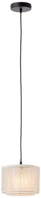 Produktbild von BRILLIANT Lampe, Odar Pendelleuchte 22cm schwarz/beige, 1x A60, E27, 42W, Kabel kürzbar / in der Höhe einstellbar
