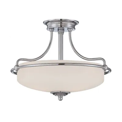 Immagine prodotto di Plafoniera, metallo vetro, nichel, P 42,2 cm
