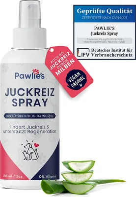 Produktbild von Pawlie's Juckreiz Spray für Hunde & Katzen, Mittel gegen Juckreiz bei Hunden durch Milben, Juckreiz Hund, Milben Spray Hund, Anti Juckreiz Hund