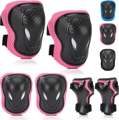 Produktbild von Knieschoner Kinder, Verstellbare Knieschš¹tzer Ellenbogenschoner Handgelenkschoner, Schoner Schš¹tzer Inliner Kinder, Protektorenset fš¹r Inliner Skaten Roller Skateboard Rollschuhe