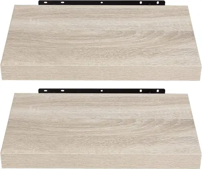 Produktbild von EUGAD 2er Set Wandregal Hängeregal Holz Board, Sonoma Eiche, 40x23x3,8 cm