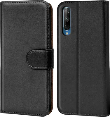 Produktbild von Conie Klapp Tasche für Huawei P Smart Pro Kartenfach Rundumschutz Hülle in Schwarz