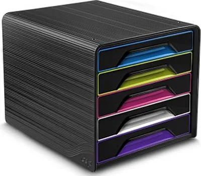 Image de CEP Box à tiroirs Smoove GLOSS 5 tiroirs noir / multicolore sobre