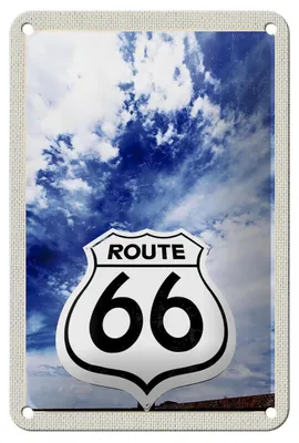 Produktbild von Blechschild Reise 12x18cm Amerika USA Straße Route 66 Himmel Schild