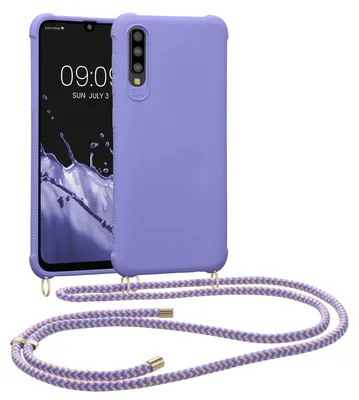 Produktbild von kwmobile Necklace Case kompatibel mit Samsung Galaxy A50 Hülle - Cover mit Kordel zum Umhängen - Silikon Schutzhülle Lavendel