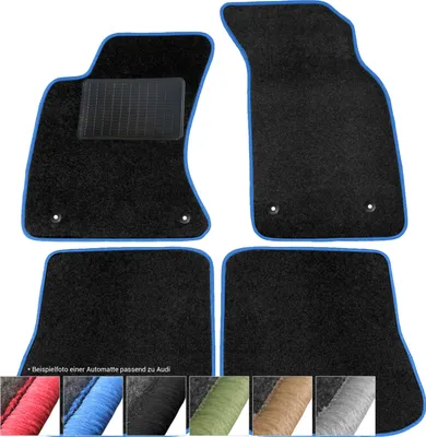 Immagine prodotto di moto-MOLTICO Tappetini Auto Velours Tappetini Auto Nero Set 4 pezzi adatto per Audi 80 B4 1991-1995 (Blu - cuciture decorative)