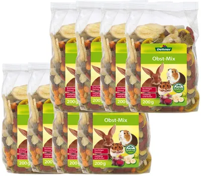 Produktbild von Dehner Lieblinge Nagersnack, Obst-Mix, Premium Snack vitamreich, für Nager, 8 x 200 g (1.6 kg)