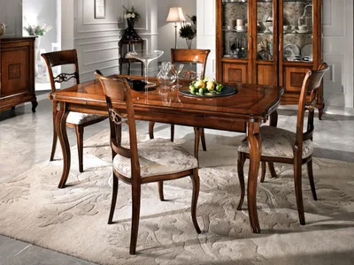 Immagine prodotto di Sedie da sala da pranzo lusso 4x poltrona sedia legno marrone sedie soggiorno gruppo mobili