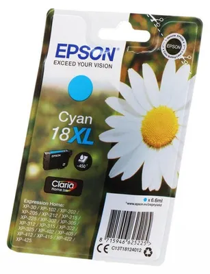 Zdjęcie produktu dla Epson Daisy Atramenty z serii Claria Home, Wysoka (XL) wydajność, Cyjan, 6,6 ml, 1 szt., 450 stron(y)