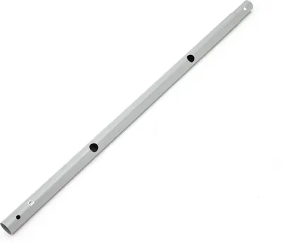 A single, gray, horizontal pool pole with three holes is shown against a white background.