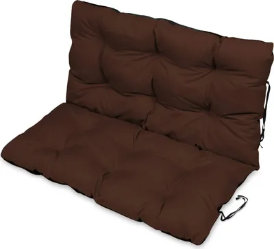 Produktbild von Sitzkissen Bankkissen Bankauflage für Gartenbank - 120x50 cm und Rückenlehne 120x60 cm - Outdoor und Indoor - braun