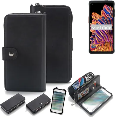 Produktbild von K-S-Trade 2in1 Handyhülle Schutzhülle kompatibel mit Samsung Galaxy XCover Pro  & Portemonnee Cover Handy Hülle Case Etui Geldbörse Wallet