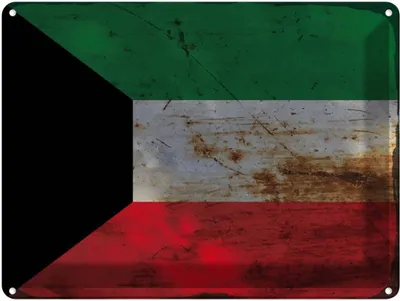 Produktbild von vianmo Blechschild 30x40 cm Kuwait Flagge Fahne Wappen