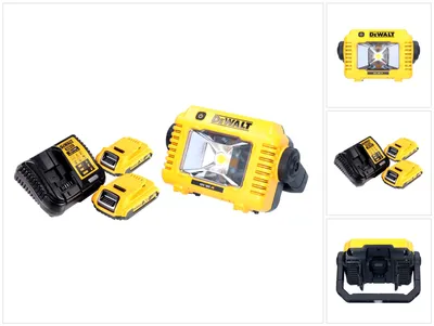 Produktbild von DeWalt DCL 077 D2 Akku LED Arbeitsstrahler 12 V 18 V 2000 lm IP54 + 2x Akku 2,0 Ah + Ladegerät