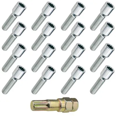 Obrázok produktu pre 16x kolesová skrutka M14x1,25, TORX, 45 mm, hviezdicová skrutka, kužeľ, 10R