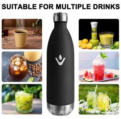 Produktbild von Mujigaga Edelstahl Trinkflasche 1L, BPA-frei, Isolierflasche auslaufsicher,