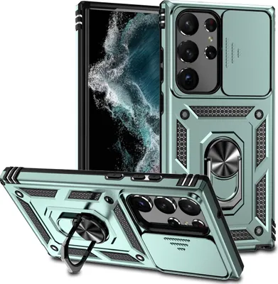 Produktbild von König Design Hülle kompatibel mit Samsung Galaxy S23 Ultra Kunststoff Soft Handyhülle - Handy Case Dunkelgrün