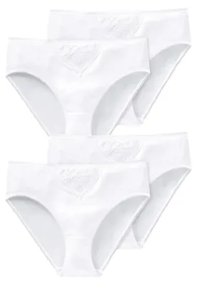 Produktbild von Schiesser Damen Tai-Slip 4-Pack Baumwolle Essentials - weiss - Größe 40
