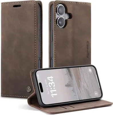 Produktbild von iPhone 16 Hülle - CaseMe 013 Klapphülle - Dunkelbraun