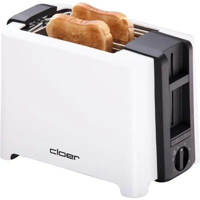 Obrázok produktu pre Cloer Toaster 3531, 2 krajcov, Čierna, Biela, Plast, Tlačidlá, Otočné, 900 W, 155 mm