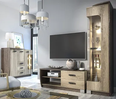 Produktbild von Hohe Vitrine BENSON - Oak Canyon / Arusha, rechts