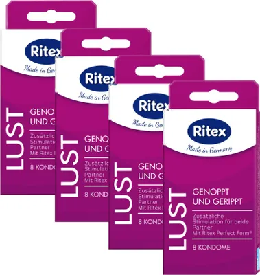 Produktbild von 32x Ritex Lust Kondome mit Noppen und Rillen - Standardgröße